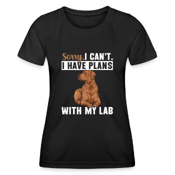 Fuchsroter Labrador Retriever Fox Red Labrador - Frauen Funktions-T-Shirt - Schwarz - Vorne - AI Model Female 172 light (172cm)