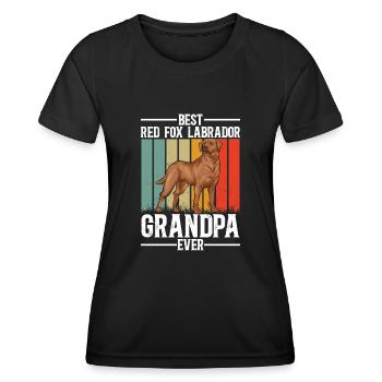 Fuchsroter Labrador Retriever Fox Red Labrador - Frauen Funktions-T-Shirt - Schwarz - Vorne - AI Model Female 172 light (172cm)