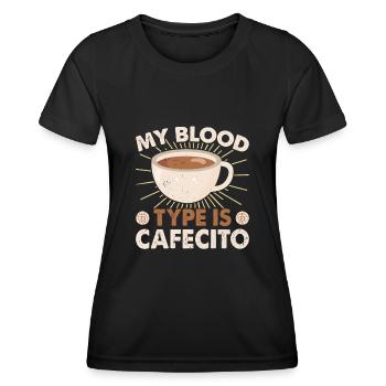 Spanisches Kaffeedesign „cafecito & Concha Lovers“ - Frauen Funktions-T-Shirt - Schwarz - Vorne - AI Model Female 172 light (172cm)