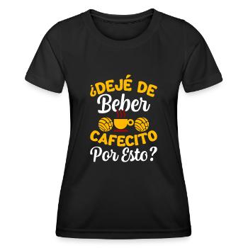 Spanisches Kaffeedesign „cafecito & Concha Lovers“ - Frauen Funktions-T-Shirt - Schwarz - Vorne - AI Model Female 172 light (172cm)