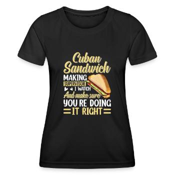 Découvrez le monde de la maîtrise du sandwich - T-shirt sport Femme - noir - Devant - AI Model Female 172 light (172cm)