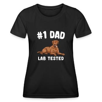 Fuchsroter Labrador Retriever Fox Red Labrador - Frauen Funktions-T-Shirt - Schwarz - Vorne - AI Model Female 172 light (172cm)