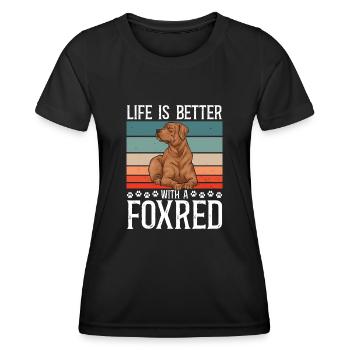 Fuchsroter Labrador Retriever Fox Red Labrador - Frauen Funktions-T-Shirt - Schwarz - Vorne - AI Model Female 172 light (172cm)