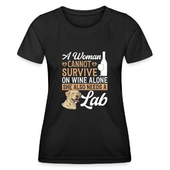 Yellow Labrador Retriever - Women's Functional T-Shirt - black - Front - AI Model Female 172 light (172cm)