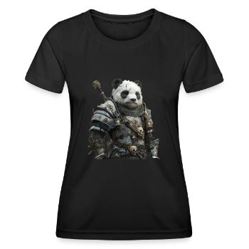 Panda Chevalier Moyen Âge - T-shirt sport Femme - noir - Devant - AI Model Female 172 light (172cm)