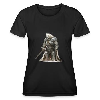 Ours Polaire Chevalier Moyen Âge - T-shirt sport Femme - noir - Devant - AI Model Female 172 light (172cm)