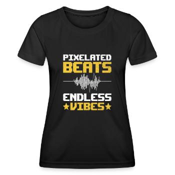 Chiptune Music Lover Groove zu den Bleeps und Bloo - Frauen Funktions-T-Shirt - Schwarz - Vorne - AI Model Female 172 light (172cm)