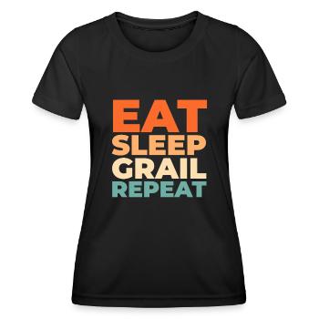 Baskets Gral Eat Sleep Repeat - T-shirt sport Femme - noir - Devant - AI Model Female 172 light (172cm)