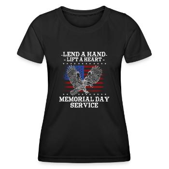 Lend A Hand Lift A Heart Memorial Day Service - Women's Functional T-Shirt - black - Front - AI Model Female 172 light (172cm)