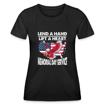 Lend A Hand Lift A Heart Memorial Day Service - Women's Functional T-Shirt - black - Front - AI Model Female 172 light (172cm)