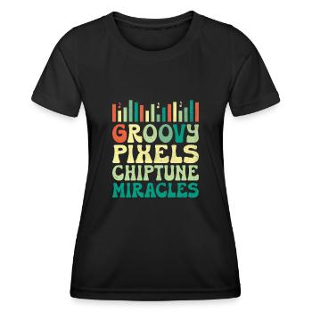 Chiptune Music Lover Groove zu den Bleeps und Bloo - Frauen Funktions-T-Shirt - Schwarz - Vorne - AI Model Female 172 light (172cm)