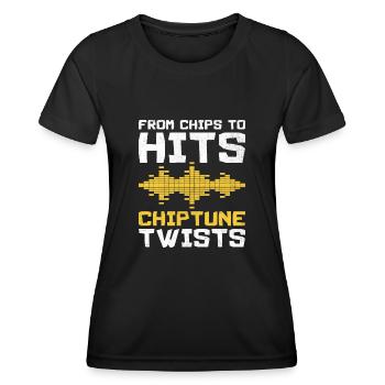 Chiptune Music Lover Groove zu den Bleeps und Bloo - Frauen Funktions-T-Shirt - Schwarz - Vorne - AI Model Female 172 light (172cm)
