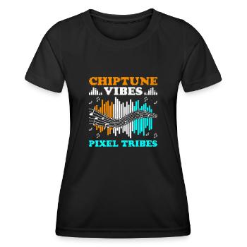 Chiptune Music Lover Groove zu den Bleeps und Bloo - Frauen Funktions-T-Shirt - Schwarz - Vorne - AI Model Female 172 light (172cm)