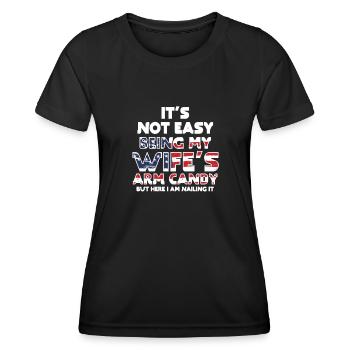 ES IST NICHT EINFACH, DAS ARMBONBON MEINER FRAU ZU SEIN - Frauen Funktions-T-Shirt - Schwarz - Vorne - AI Model Female 172 light (172cm)