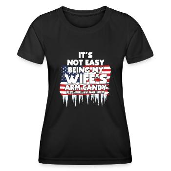 CE N’EST PAS FACILE D’ÊTRE LE BONBON DU BRAS DE MA FEMME - T-shirt sport Femme - noir - Devant - AI Model Female 172 light (172cm)