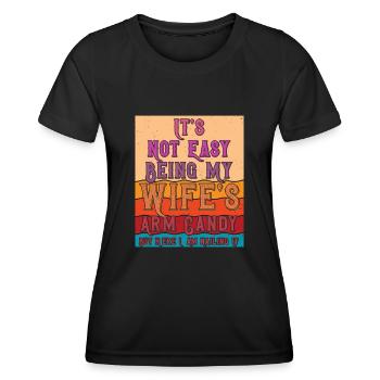 CE N’EST PAS FACILE D’ÊTRE LE BONBON DU BRAS DE MA FEMME - T-shirt sport Femme - noir - Devant - AI Model Female 172 light (172cm)