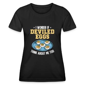 Stuffed Eggs Deviled Eggs - Women's Functional T-Shirt - black - Front - AI Model Female 172 light (172cm)