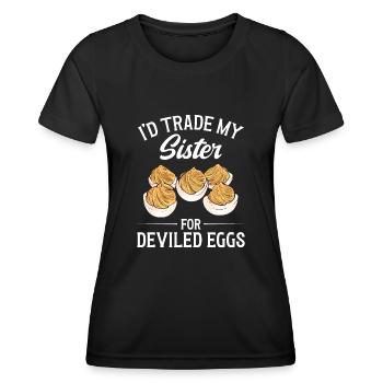 Stuffed Eggs Deviled Eggs - Women's Functional T-Shirt - black - Front - AI Model Female 172 light (172cm)