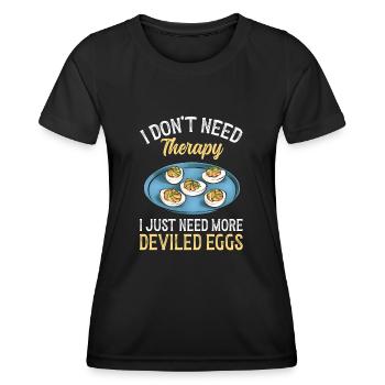 Stuffed Eggs Deviled Eggs - Women's Functional T-Shirt - black - Front - AI Model Female 172 light (172cm)