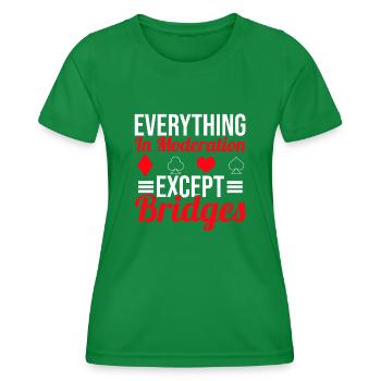 Bridge Kartenspiel Geschenk - Frauen Funktions-T-Shirt - Kelly Green - Vorne - AI Model Female 172 dark (172cm)