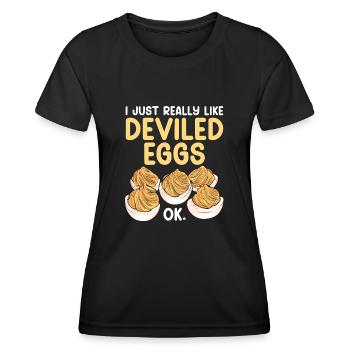 Oeufs farcis Oeufs farcis - T-shirt sport Femme - noir - Devant - AI Model Female 172 light (172cm)