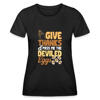 Stuffed Eggs Deviled Eggs - Women's Functional T-Shirt - black - Front - AI Model Female 172 light (172cm)