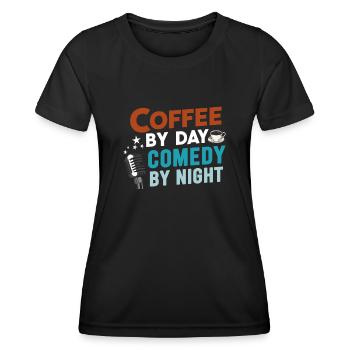 Café Le Jour Comédie La Nuit Comédien - T-shirt sport Femme - noir - Devant - AI Model Female 172 light (172cm)