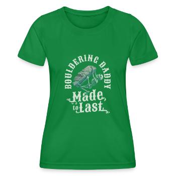 Bouldern Bouldering Skelett Fathers Day Dad - Frauen Funktions-T-Shirt - Kelly Green - Vorne - AI Model Female 172 dark (172cm)