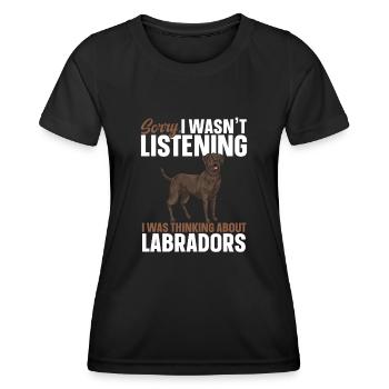 Chien Labrador Retriever brun chocolat - T-shirt sport Femme - noir - Devant - AI Model Female 172 light (172cm)