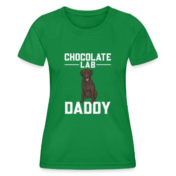 Schoko Brauner Labrador Retriever Hund - Frauen Funktions-T-Shirt - Kelly Green - Vorne - AI Model Female 172 dark (172cm)