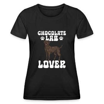 Chien Labrador Retriever brun chocolat - T-shirt sport Femme - noir - Devant - AI Model Female 172 light (172cm)