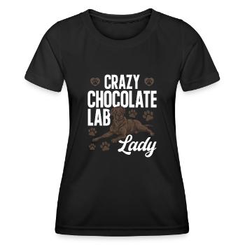 Chien Labrador Retriever Brun Chocolat - T-shirt sport Femme - noir - Devant - AI Model Female 172 light (172cm)