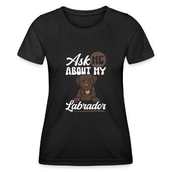 Schoko Brauner Labrador Retriever Hund - Frauen Funktions-T-Shirt - Schwarz - Vorne - AI Model Female 172 light (172cm)