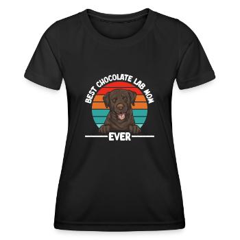Schoko Brauner Labrador Retriever Hund - Frauen Funktions-T-Shirt - Schwarz - Vorne - AI Model Female 172 light (172cm)
