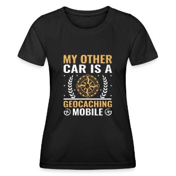 Geocaching Geocache Funny Geocacher Geocacher Sayi - Women's Functional T-Shirt - black - Front - AI Model Female 172 light (172cm)