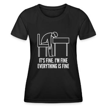 I'm fine. - Frauen Funktions-T-Shirt - Schwarz - Vorne - AI Model Female 172 light (172cm)