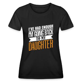 Fille Filles Père Papa - T-shirt sport Femme - noir - Devant - AI Model Female 172 light (172cm)