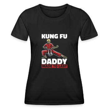 Kung Fu Skelett Fathers Day Dad - Frauen Funktions-T-Shirt - Schwarz - Vorne - AI Model Female 172 light (172cm)