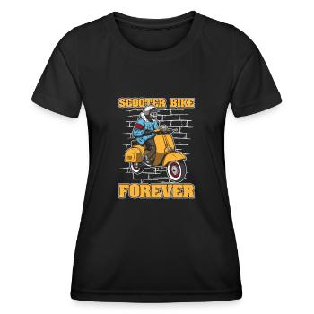 Motorroller Skelett - Frauen Funktions-T-Shirt - Schwarz - Vorne - AI Model Female 172 light (172cm)