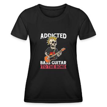 Bassiste, Guitare basse, Basser Skeleton - T-shirt sport Femme - noir - Devant - AI Model Female 172 light (172cm)