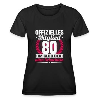 80. Geburtstag Frau, 80 Jahre alt Geburtstag - Frauen Funktions-T-Shirt - Schwarz - Vorne - AI Model Female 172 light (172cm)