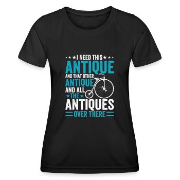 Funny Antique Car Antiquing Collector - Women's Functional T-Shirt - black - Front - AI Model Female 172 light (172cm)