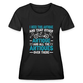 Funny Antique Car Antiquing Collector - Women's Functional T-Shirt - black - Front - AI Model Female 172 light (172cm)
