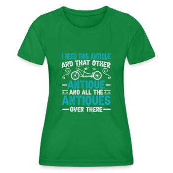 Lustiger Antiker Antique Car Antiquing Collector - Frauen Funktions-T-Shirt - Kelly Green - Vorne - AI Model Female 172 dark (172cm)