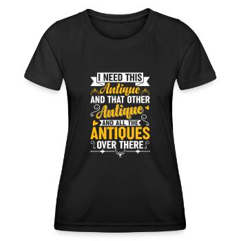 Funny Antique Car Antiquing Collector - Women's Functional T-Shirt - black - Front - AI Model Female 172 light (172cm)