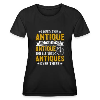 Funny Antique Car Antiquing Collector - Women's Functional T-Shirt - black - Front - AI Model Female 172 light (172cm)