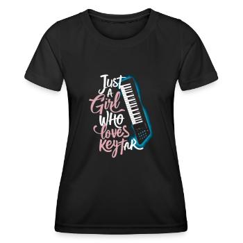Cadeau clavier Keytar - T-shirt sport Femme - noir - Devant - AI Model Female 172 light (172cm)