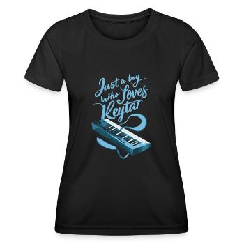 Cadeau clavier Keytar - T-shirt sport Femme - noir - Devant - AI Model Female 172 light (172cm)