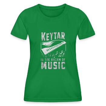 Cadeau clavier Keytar - T-shirt sport Femme - vert - Devant - AI Model Female 172 dark (172cm)
