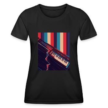 Clavier Keytar Cadeau - T-shirt sport Femme - noir - Devant - AI Model Female 172 light (172cm)
